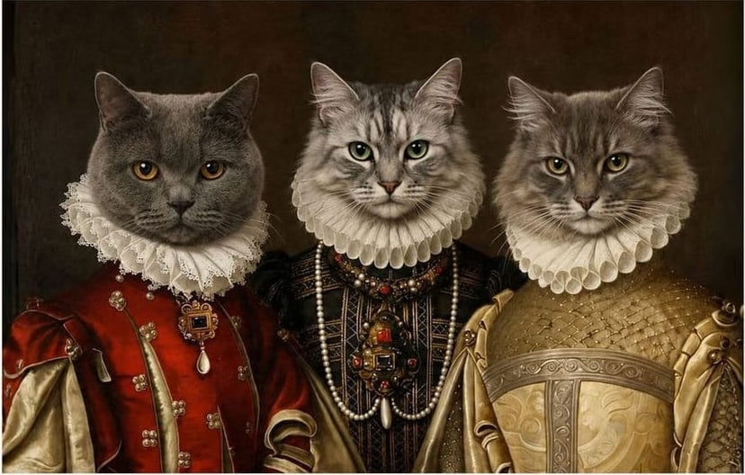 Portrét v motivu Three Queens na plátně – fotka 3